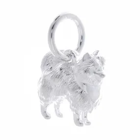 Pomeranian Silver Dog Charm