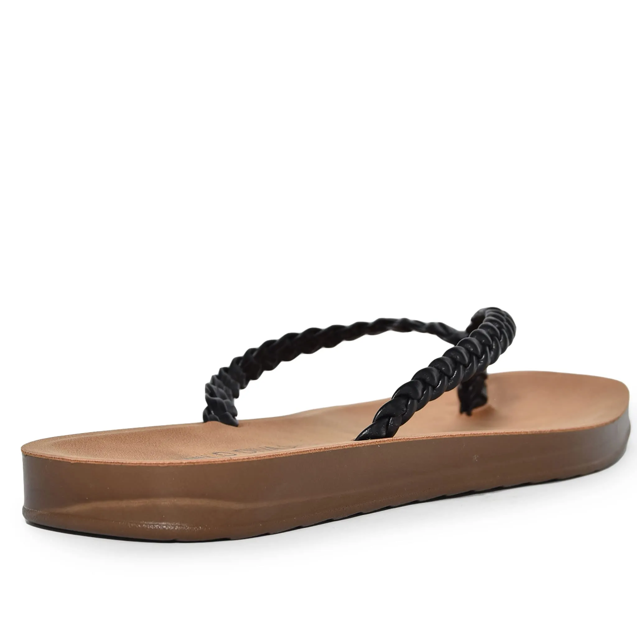 PONA-17 Braided Square Toe Thong Flip Flop Sandals