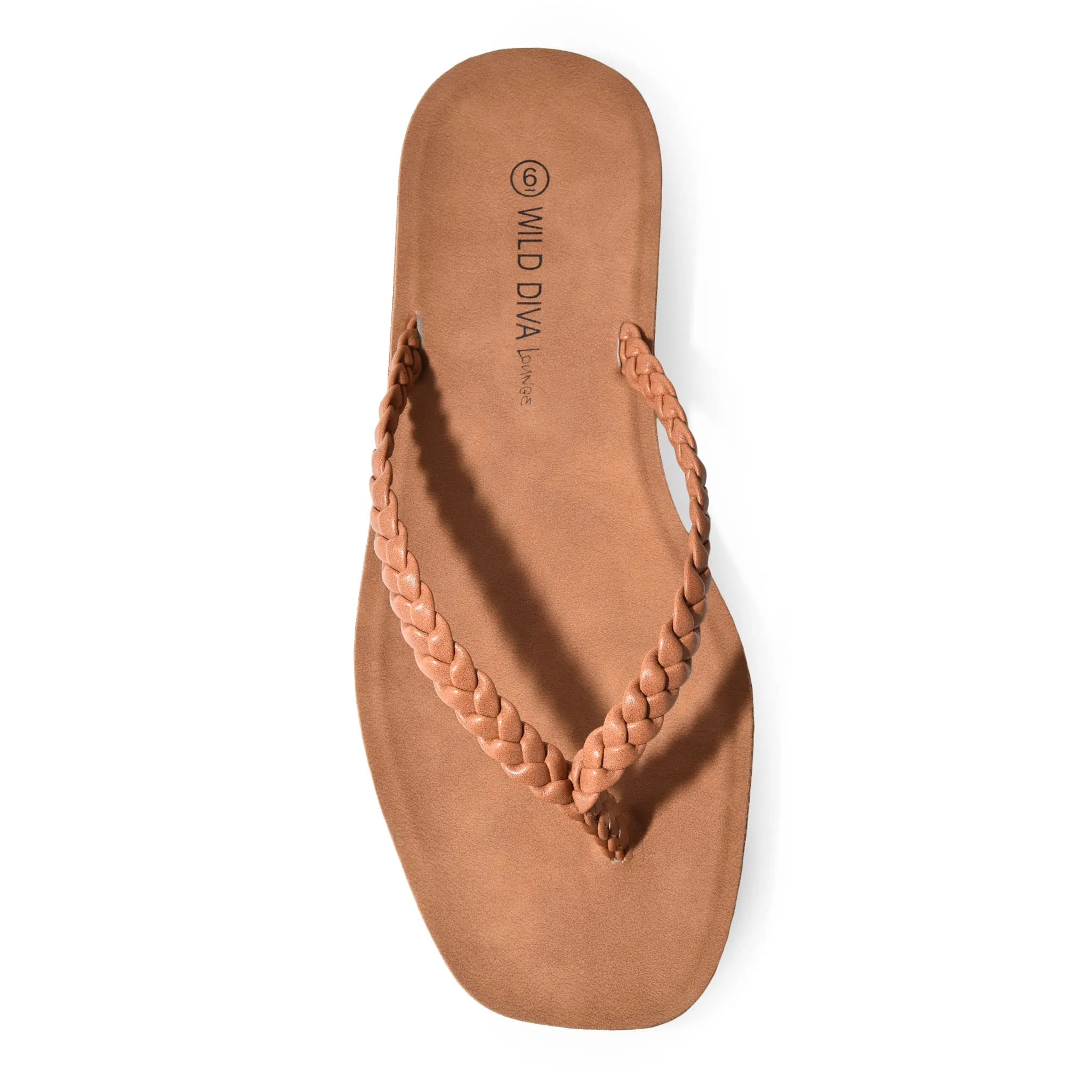 PONA-17 Braided Square Toe Thong Flip Flop Sandals