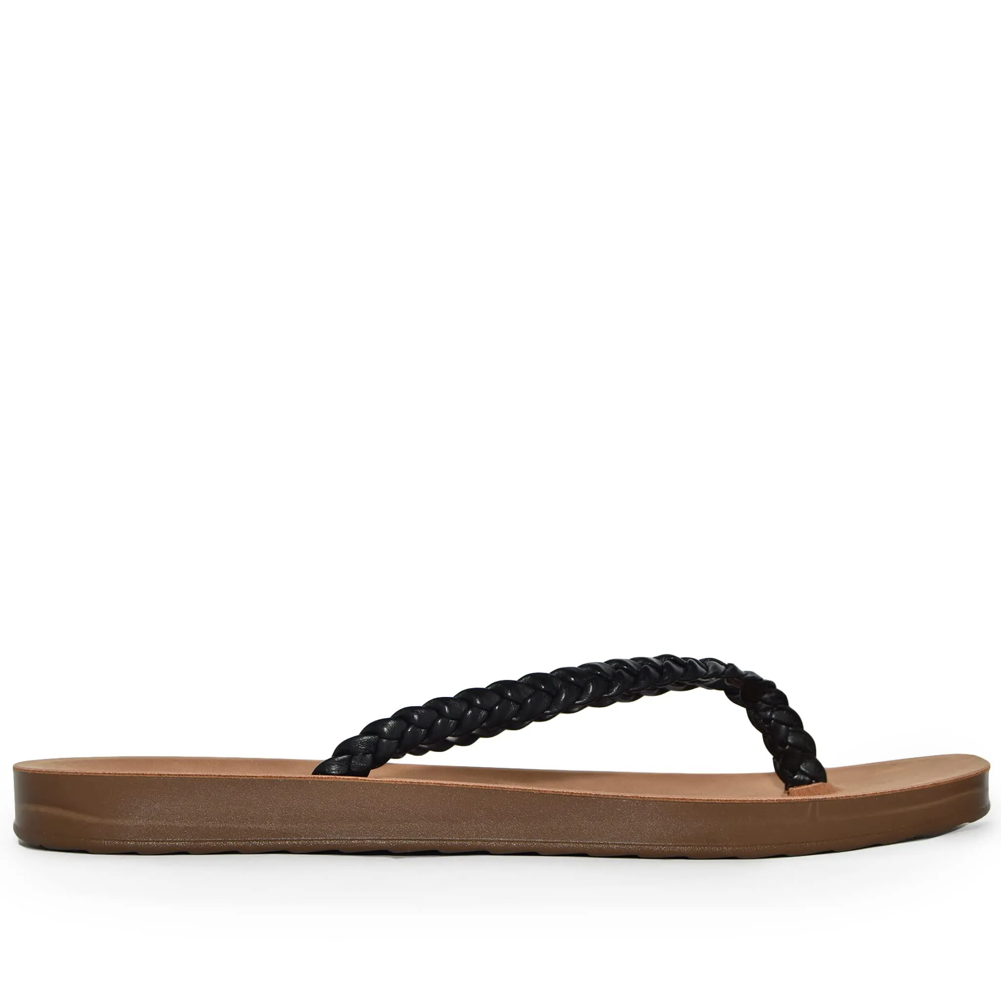 PONA-17 Braided Square Toe Thong Flip Flop Sandals