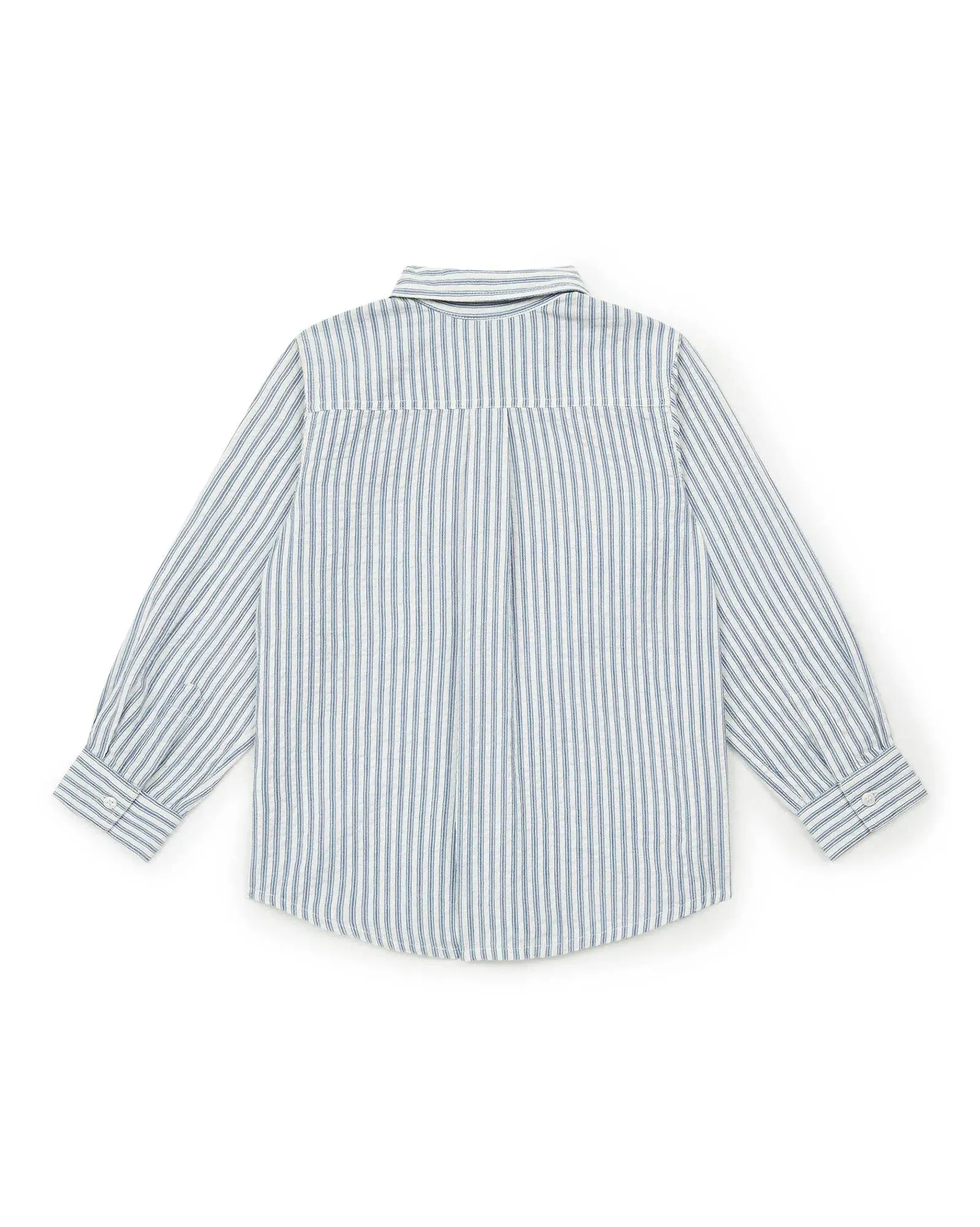 Poplin Shirt in Rayure Bleue