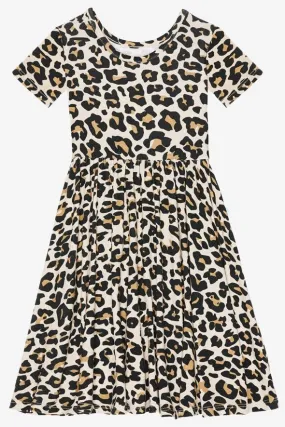 Posh Peanut Lana Leopard Tan S/S Twirl Dress