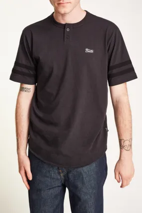 Potrero II S/S Henley - Washed Black/Black