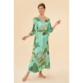 Powder Secret Paradise Wrap Dress - Aqua
