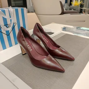 PRA BASIC HIGH HEELS MAHOGANY WAXED OIL LEATHER