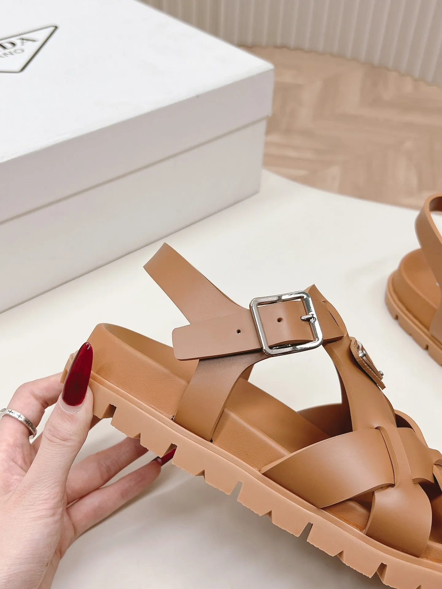 Pra Interwoven Straps Sandals 30 Tan
