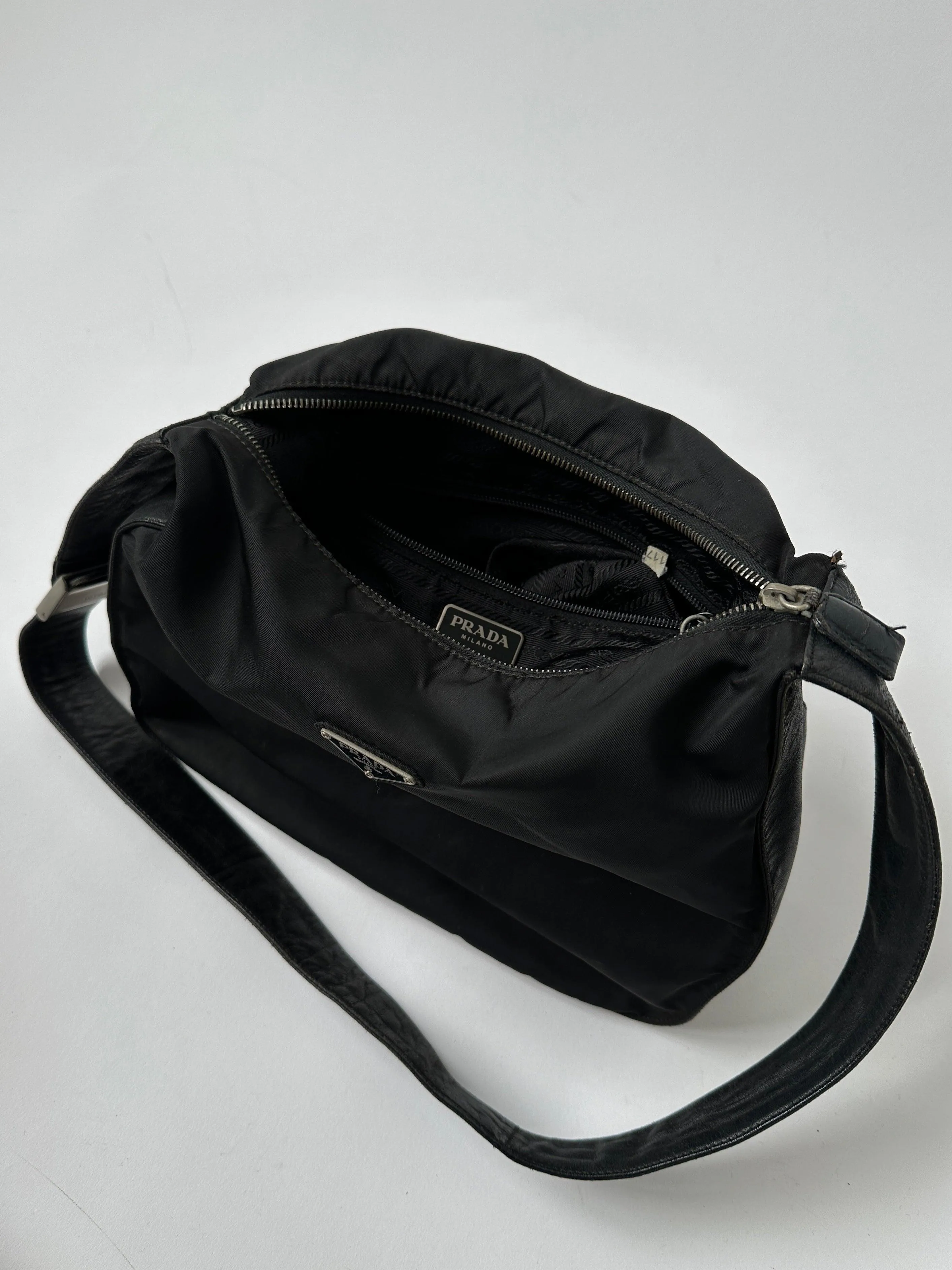 Prada Nylon Leather Crossbody Bag
