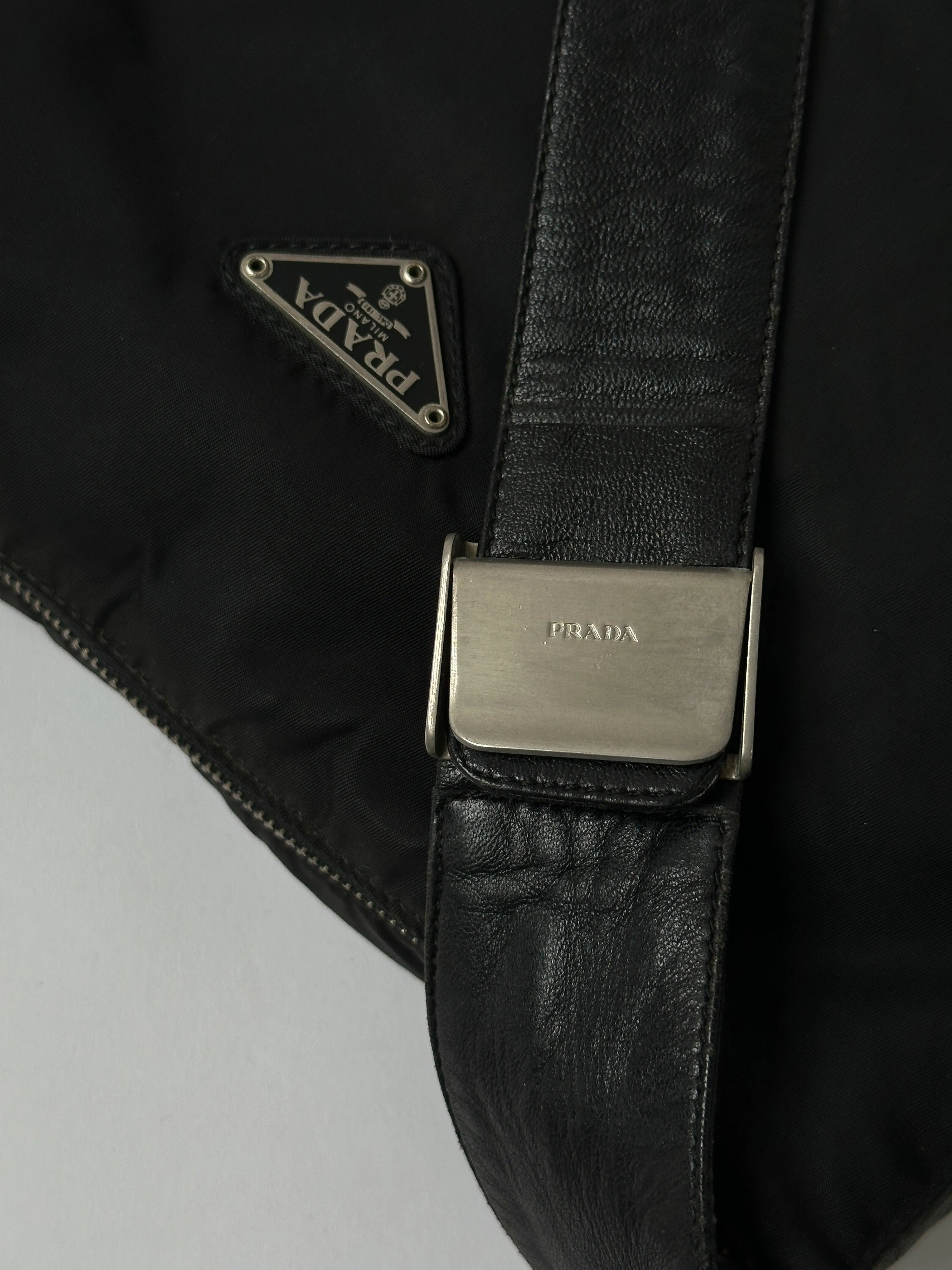 Prada Nylon Leather Crossbody Bag