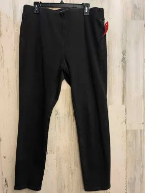 PRE-OWNED Size L SOFT SURROUNDING BOTTOMS BLK STRAIGHT Pants/ELASTIC WAISTBAND