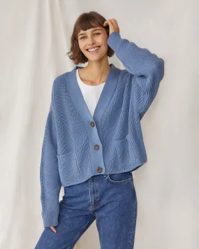 Preila Merino Wool Cardigan Baltic Blue