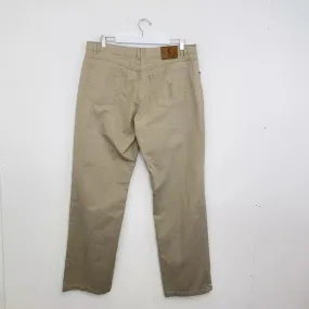 Preowned Vintage Yves Saint Laurent YSL Mens Chino Trousers Size 38 x 34 Beige Logo.