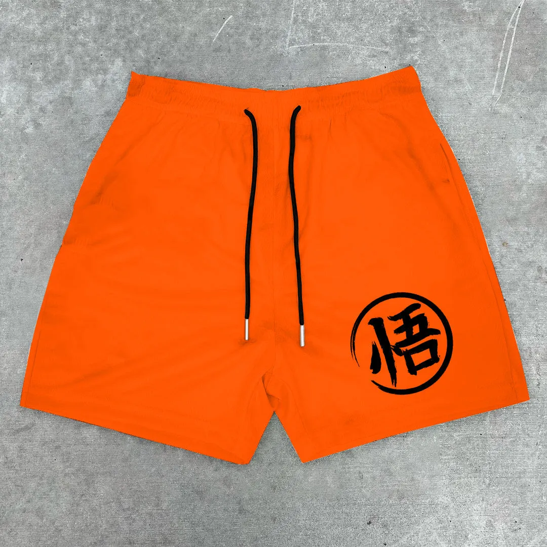 Preppy printed track shorts