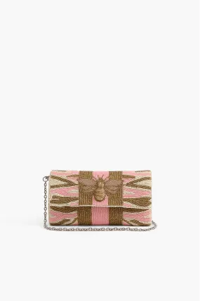 Pretty Pink Bee Beaded Clutch