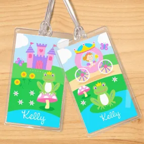 Princess Carriage & Castle Personalized 2 PC Kids Name Tag Set