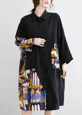 Print Cotton Blouses Dress Fall