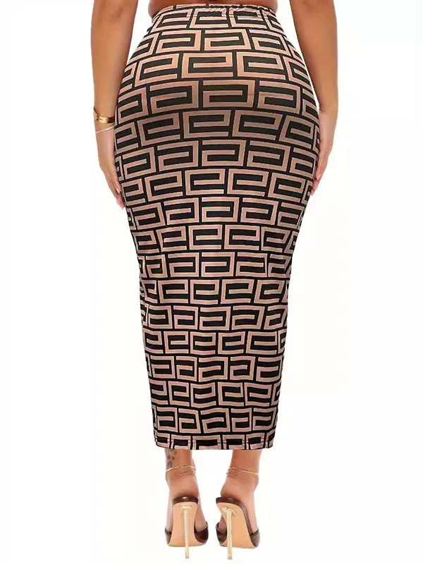 Printed Bodycon Skirts Bottoms