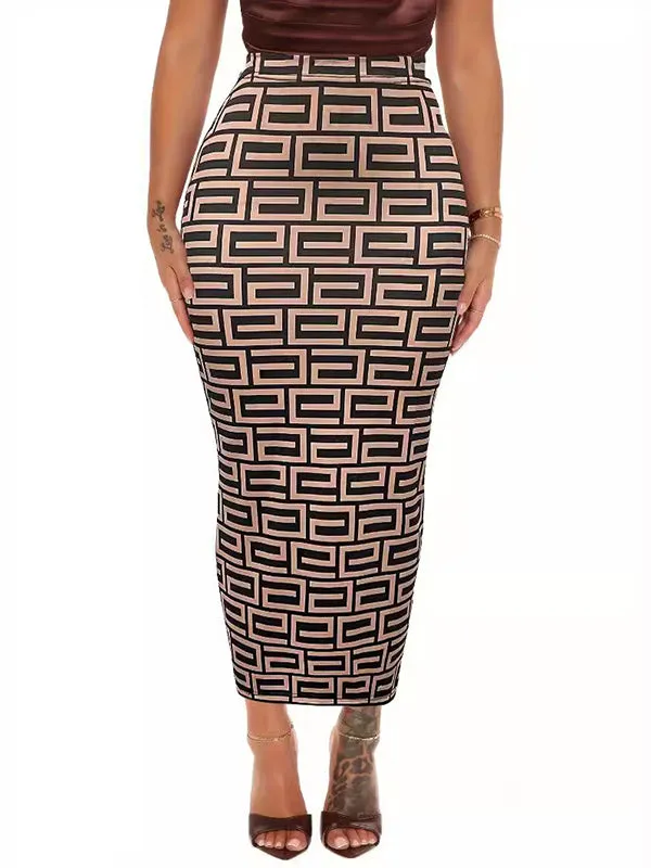 Printed Bodycon Skirts Bottoms