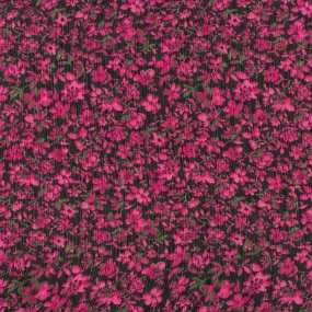 Printed Chiffon - AMANDA - Flowers - Black