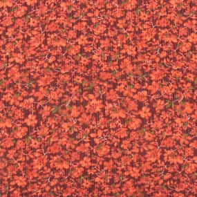 Printed Chiffon - AMANDA - Flowers - Burgundy