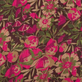 Printed Chiffon - AMANDA - Poppy - Eggplant