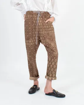 Printed Drop Crotch Jogger Pants