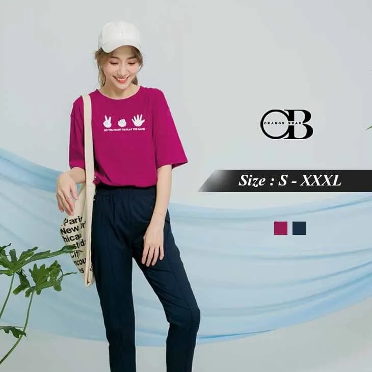 PRINTED FIVE POINT SLEEVE TOPS
