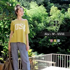 PRINTED LOOSE SLEEVE TOPS