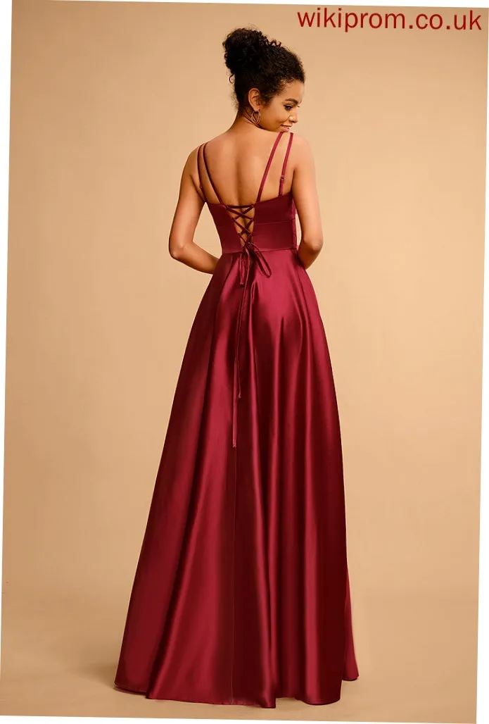 Prom Dresses Floor-Length Satin Jamie A-Line Square