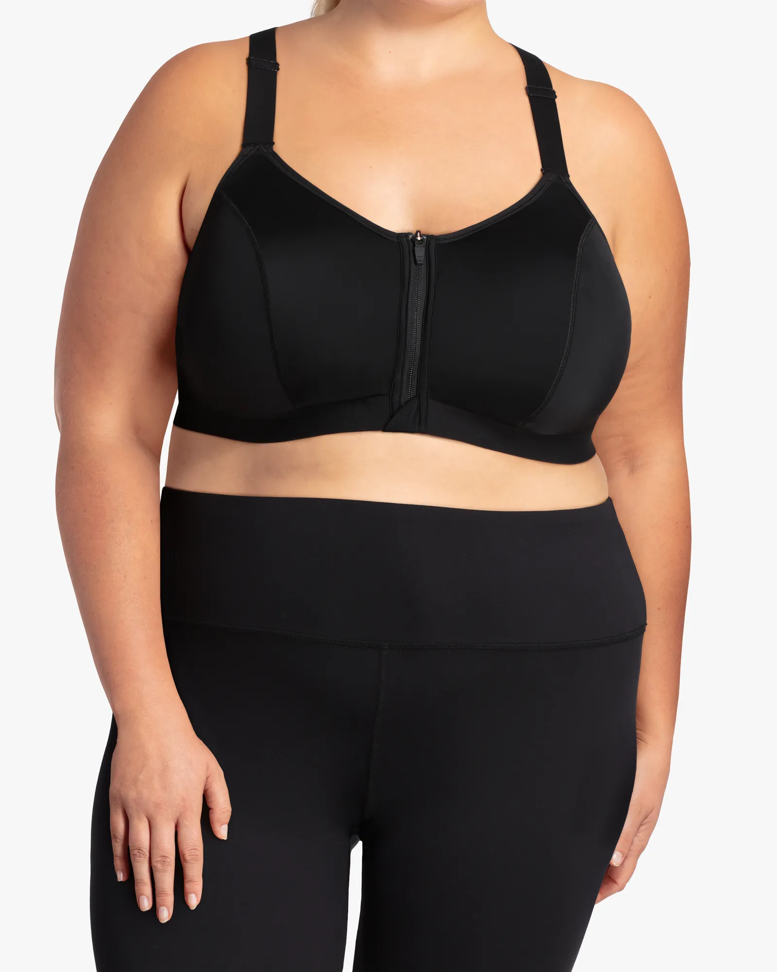Provo Zip-Front Sports Bra | Black
