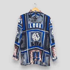 Psychedelic Pattern Rayon Shirt Medium