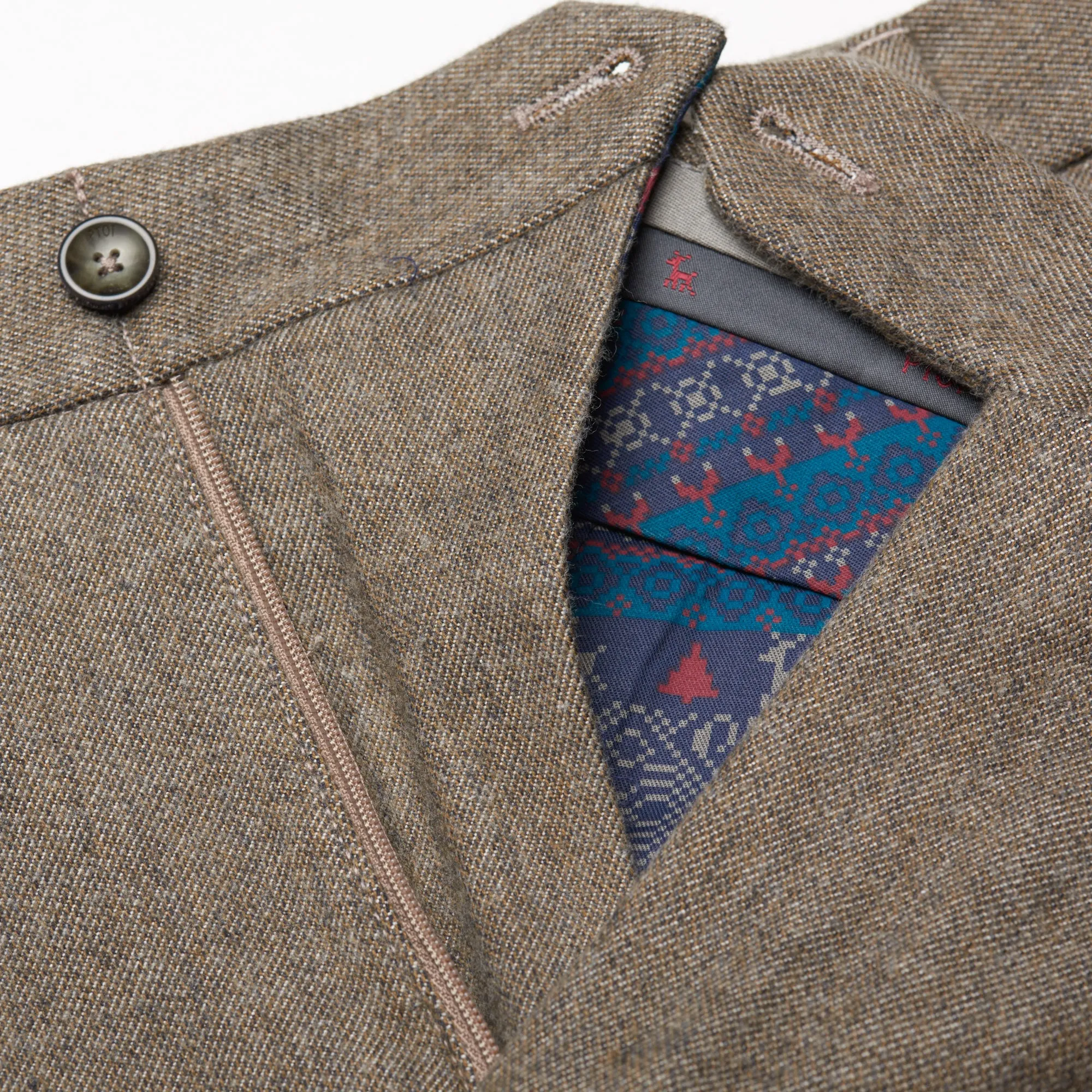 PT01 PANTALONI TORINO "Jacques" Khaki Flannel Twill Cotton Flat Front Pants NEW US 40