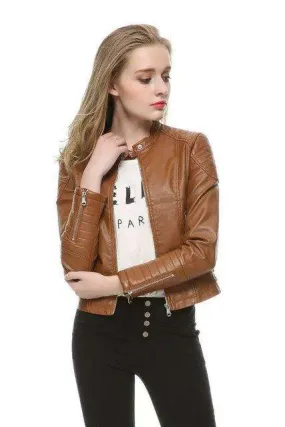 Pu Leather Short Jacket