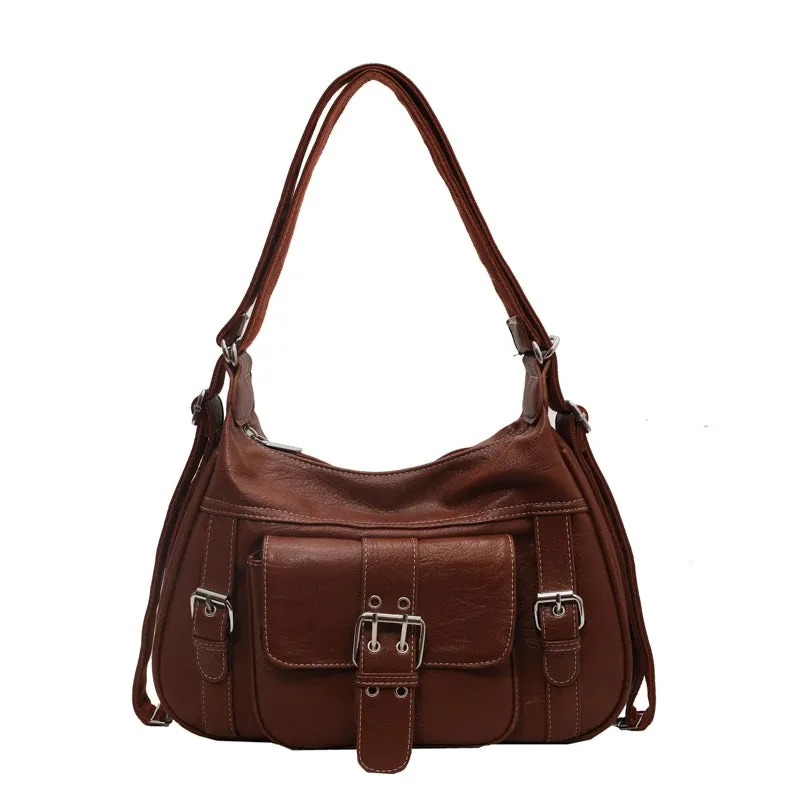 Pu Leather Shoulder Bags Female Bags on Sale High Quality New Sewing Thread Solid Square Wallet Bolsas De Ombro