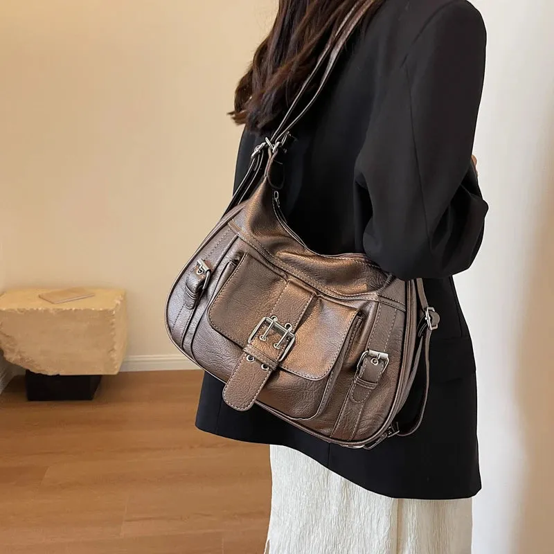 Pu Leather Shoulder Bags Female Bags on Sale High Quality New Sewing Thread Solid Square Wallet Bolsas De Ombro