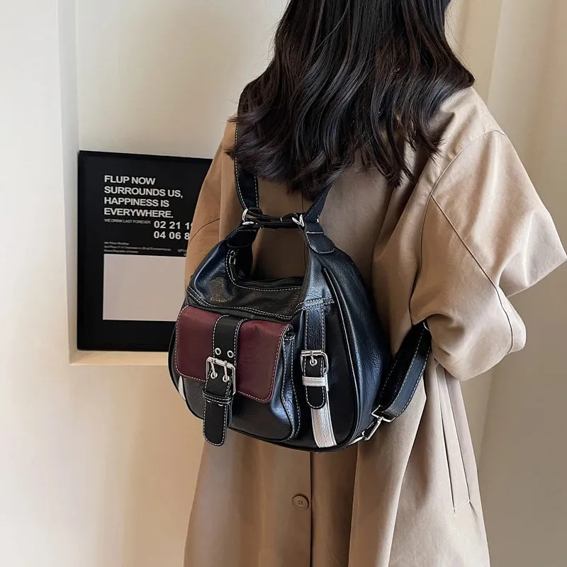 Pu Leather Shoulder Bags Female Bags on Sale High Quality New Sewing Thread Solid Square Wallet Bolsas De Ombro