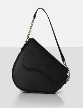 PUBLIC DESIRE - THE FOX BLACK SADDLE SHOULDER BAG