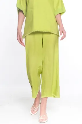 Pull On Wide Leg Pant-Women's- Lime