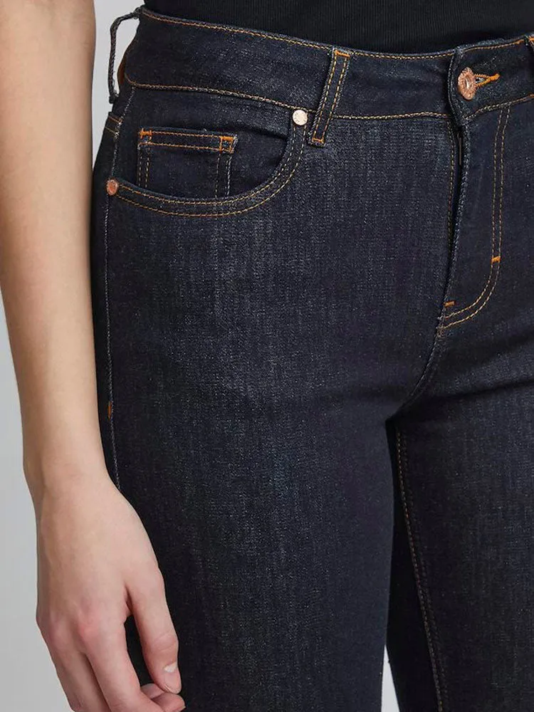 Pulz PzEmma Straight Leg Jeans Un-Wash Dark