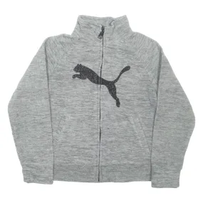 PUMA Glittery Girls Fleece Jacket Grey 9Y