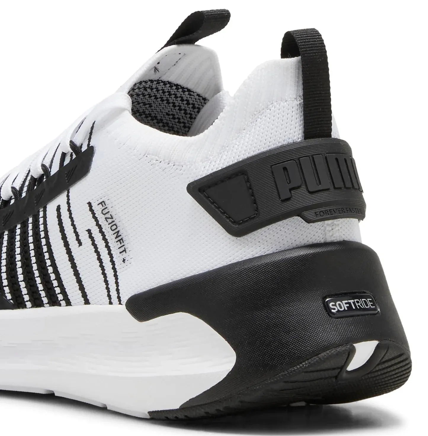 .PUMA SOFTRIDE Symmetry Fuzion Running Shoes Unisex - BLACK/WHITE - (310127 01) - MBC - R1L4