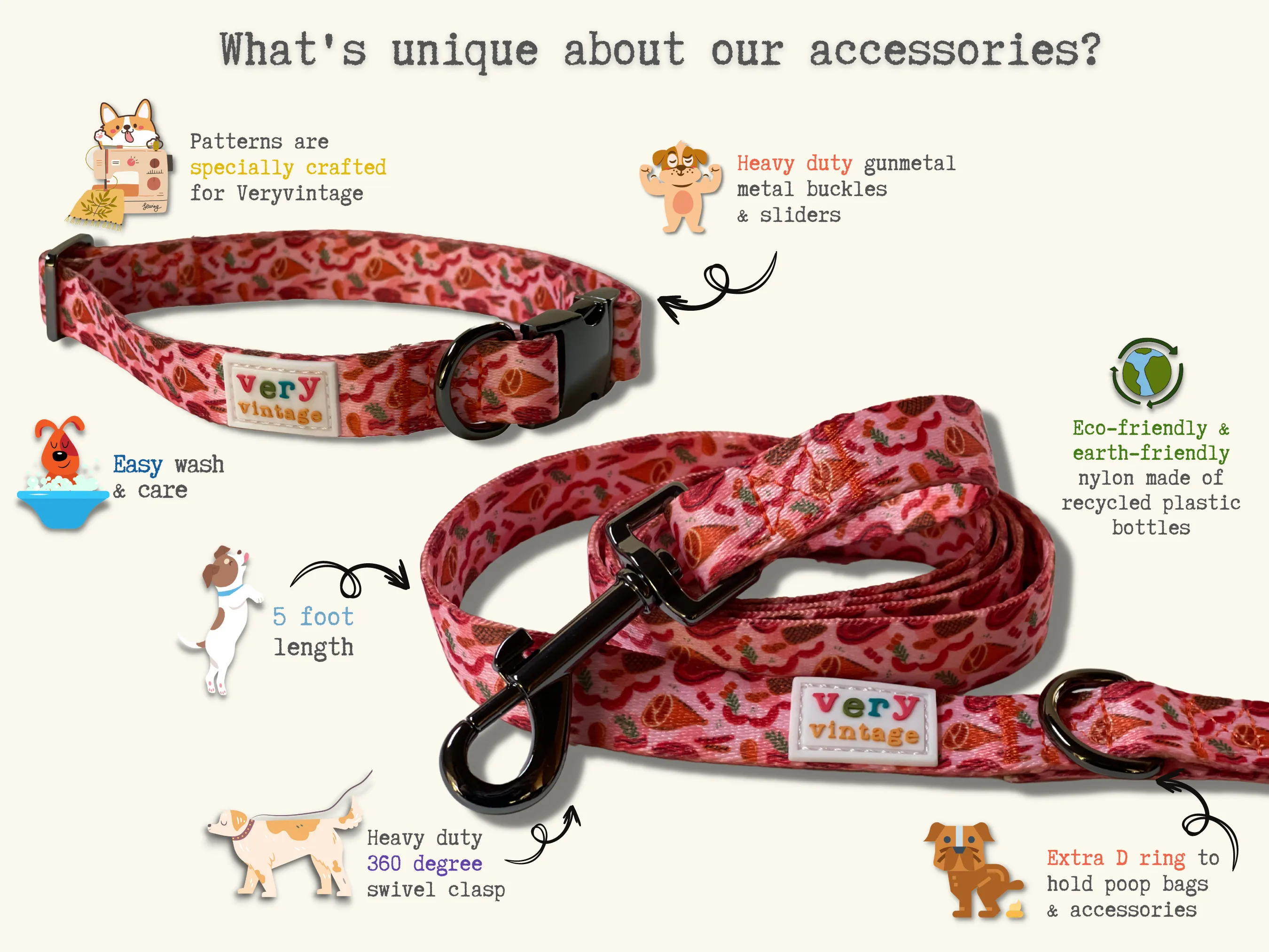 Puppachino - Recycled Eco-Friendly 5 ft Leash