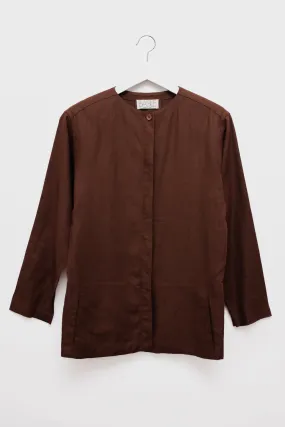 PURE LINEN CHOCOLATE BLAZER