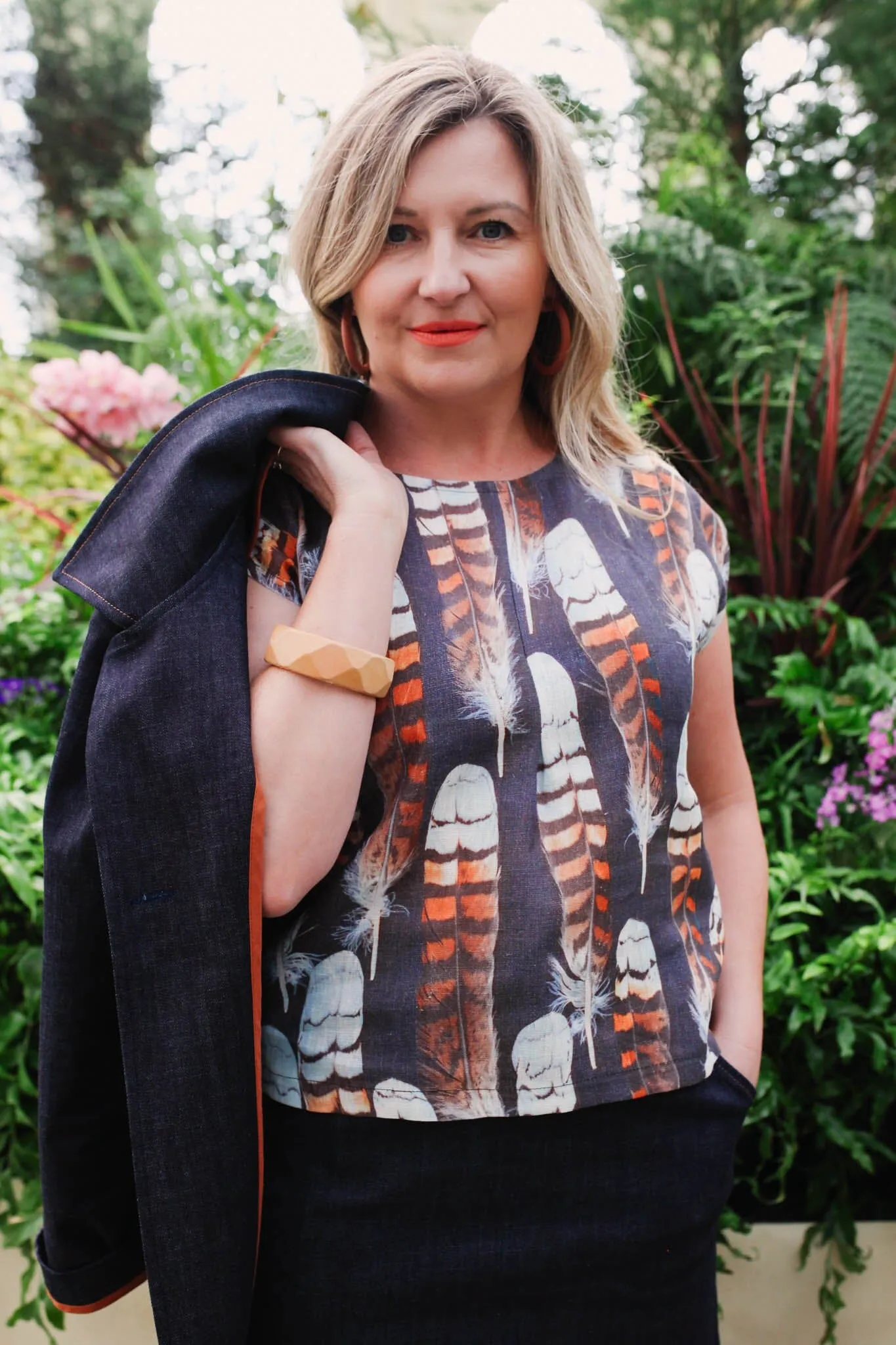 Pure Linen Mini Pleat Top - Kookaburra Feather