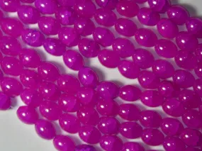 Purple Dual Shade Designer Oval Glass Pearls - 10 mm