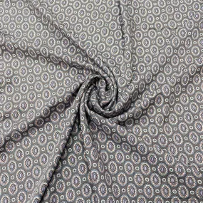 Purple Geometrical Print Moss Crepe Fabric