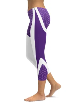 Purple Honeycomb Carbon White Capris