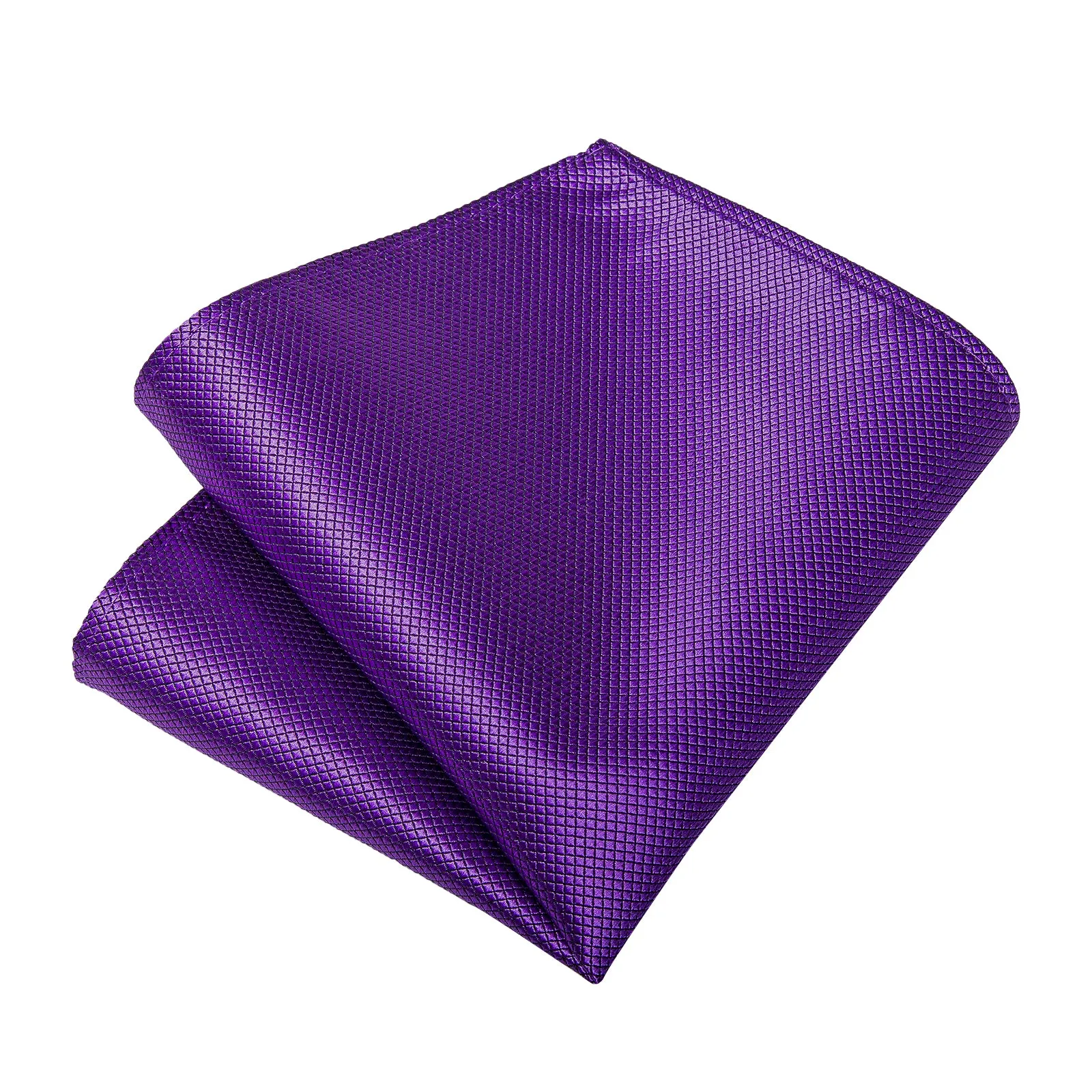 Purple Solid Silk Children's Pre-Tied Necktie Pocket Square Set