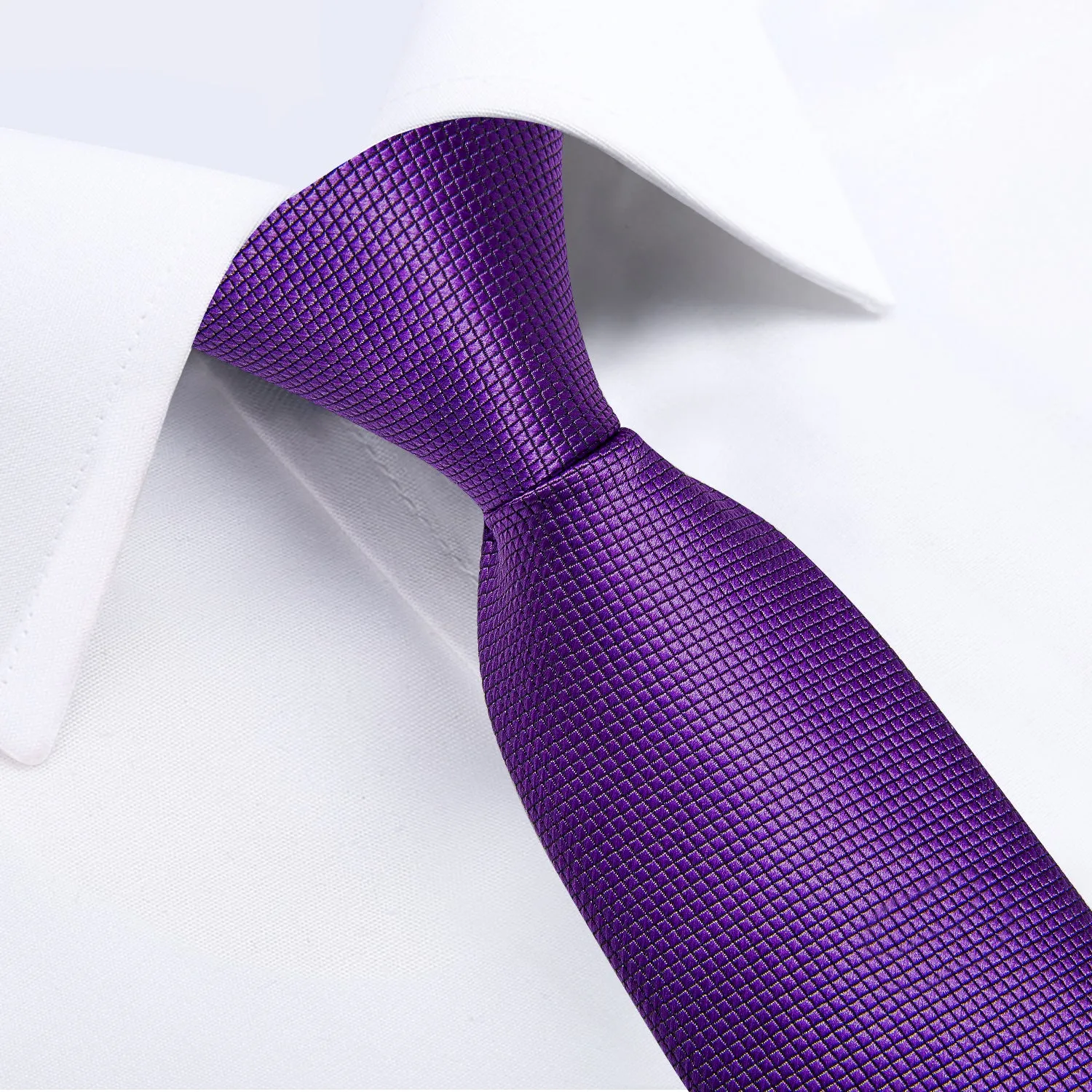 Purple Solid Silk Children's Pre-Tied Necktie Pocket Square Set