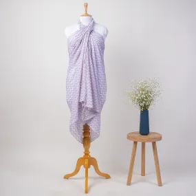 Purple Wave Block Printed Cotton Modest Swimwear Sarong
