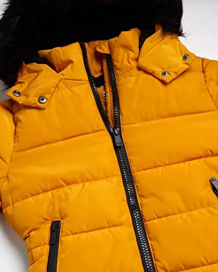 Quilted Anorak W/Oversized Zip Gold